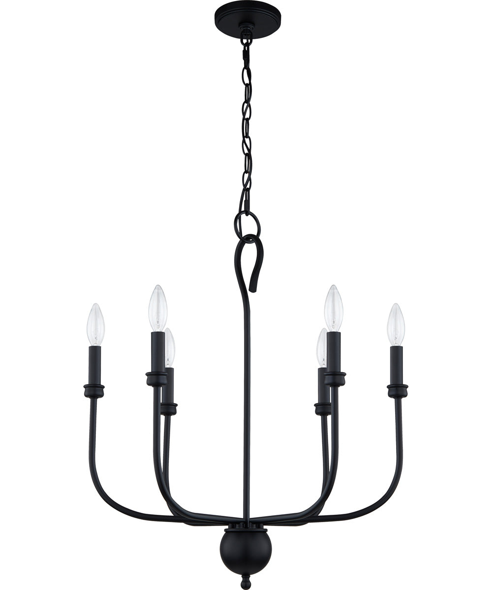 Blanche 6-light Chandelier Matte Black