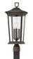 23"H Bromley 3-Light Outdoor Pier Post Light in Oil Rubbed Bronze