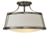 20"W Charlotte 3-Light Semi Flush Mount in Antique Nickel