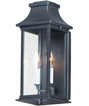 16"H Vicksburg 2-Light Outdoor Pocket Wall Sconce Black