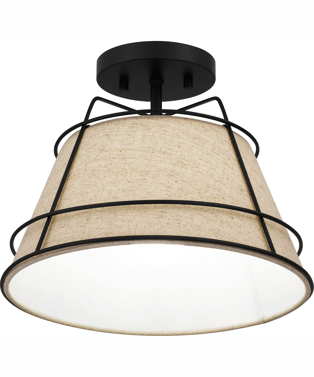 Quoizel Semi-Flush Mount Medium 1-light Semi Flush Mount Matte Black