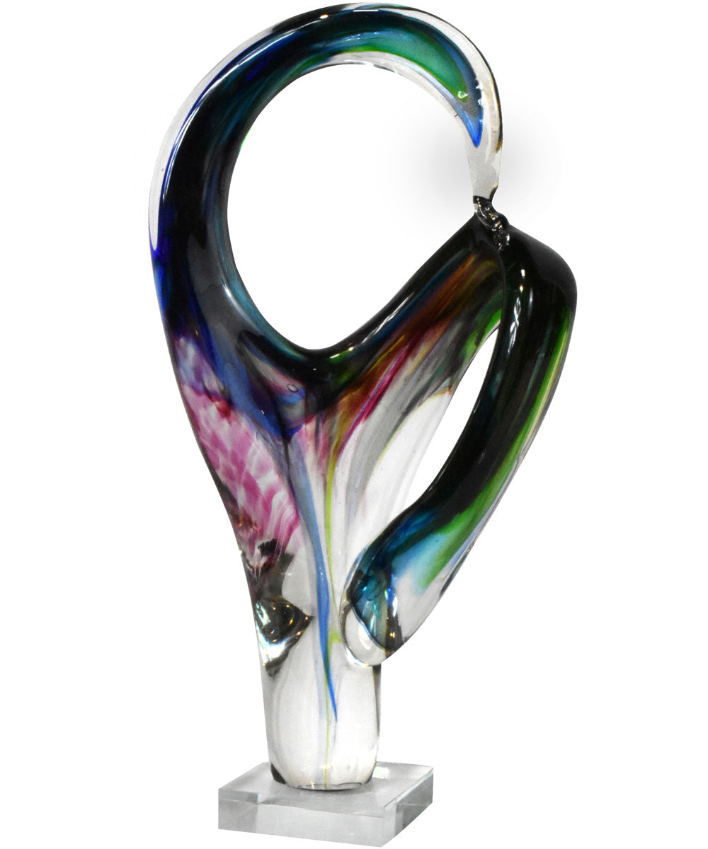 Contorted Handcrafted Art Glass Sculpture