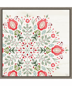Framed Festive Season VIII by Dina June Canvas Wall Art Print (22  W x 22  H), Sylvie Greywash Frame