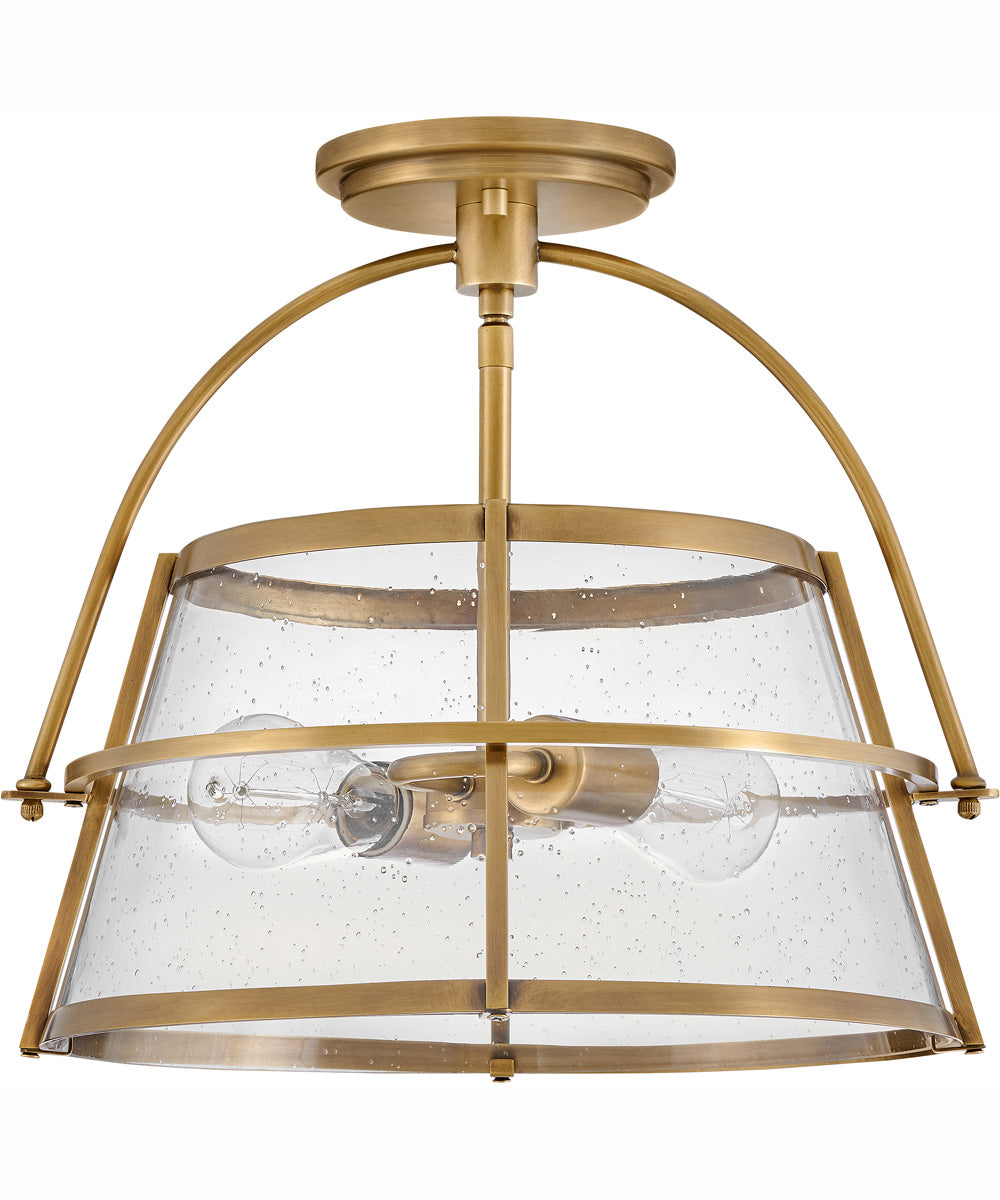 Tournon 2-Light Medium Semi-Flush Mount in Heritage Brass