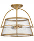 Tournon 2-Light Medium Semi-Flush Mount in Heritage Brass