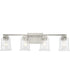 Gilmour 4-Light Modern Farmhouse Clear Glass Bath Vanity Light Brushed Nickel