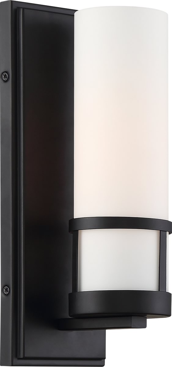 5"W Caryle 1-Light Vanity & Wall Aged Bronze / Opal