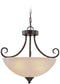 19"W Raleigh 3-Light Semi Flush/Pendant Light Old Bronze