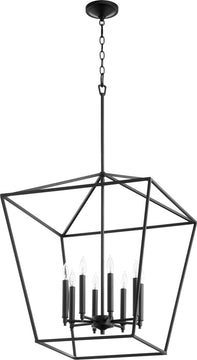22"W Gabriel 8-light Entry Foyer Hall Chandelier Noir