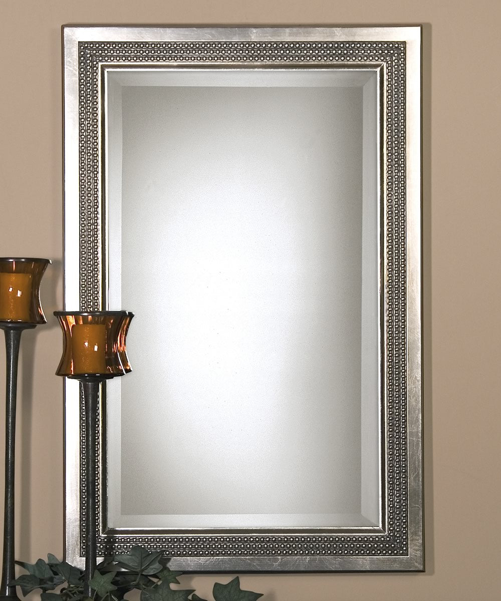 35"H x 23"W Triple Beaded Vanity Mirror