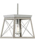 Briarwood 1-Light Galvanized Bleached Oak Farmhouse Style Hanging Mini-Pendant Light Galvanized Finish