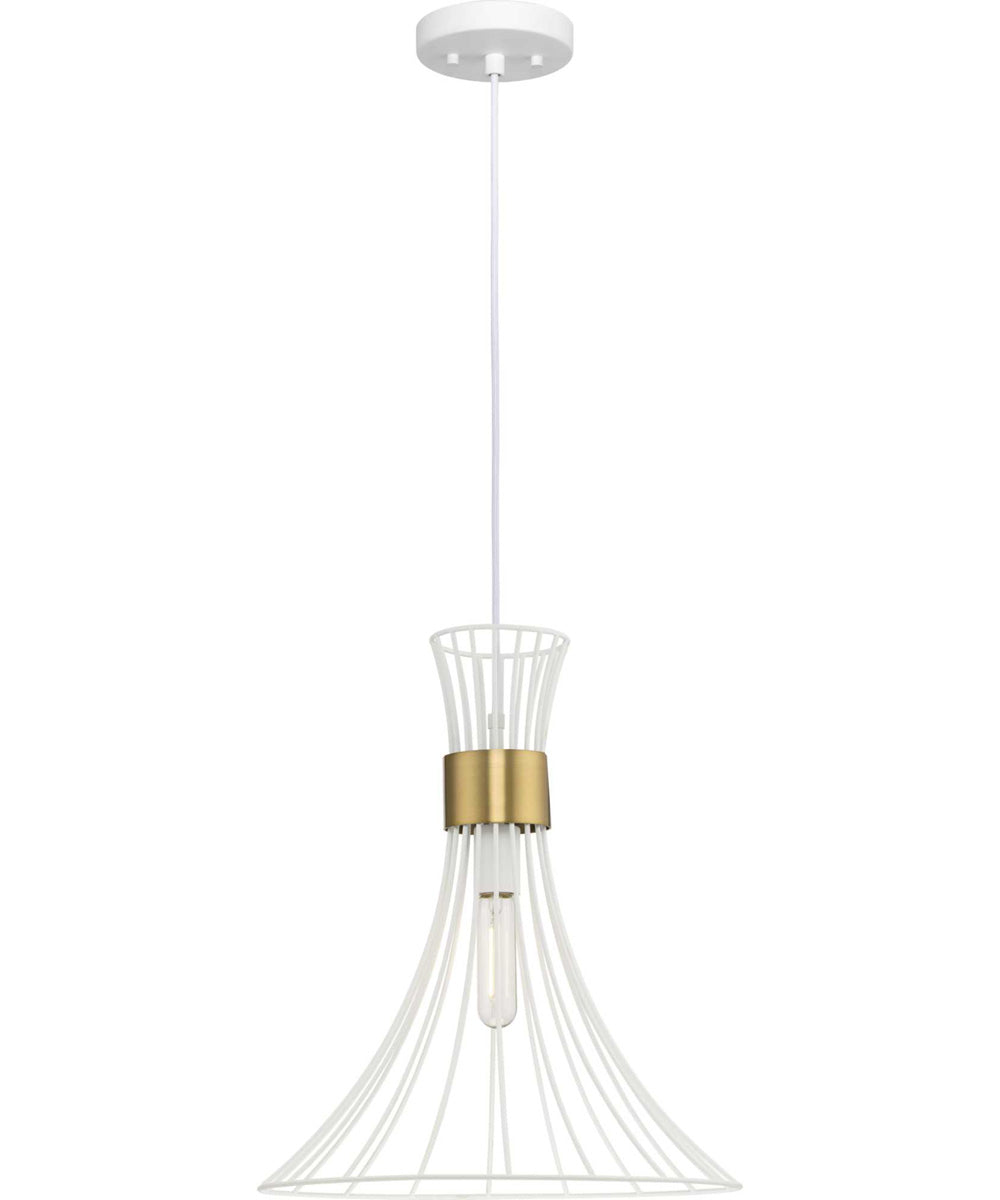 Lorin 1-Light Mid-Century Modern Metal Pendant Light Satin White