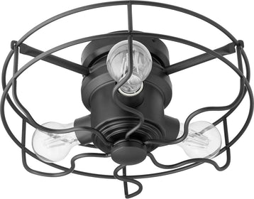 14"W Windmill 3-light LED Ceiling Fan Light Kit Noir