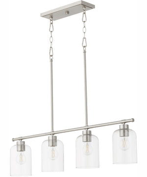 Tribute 4-light Chandelier Satin Nickel