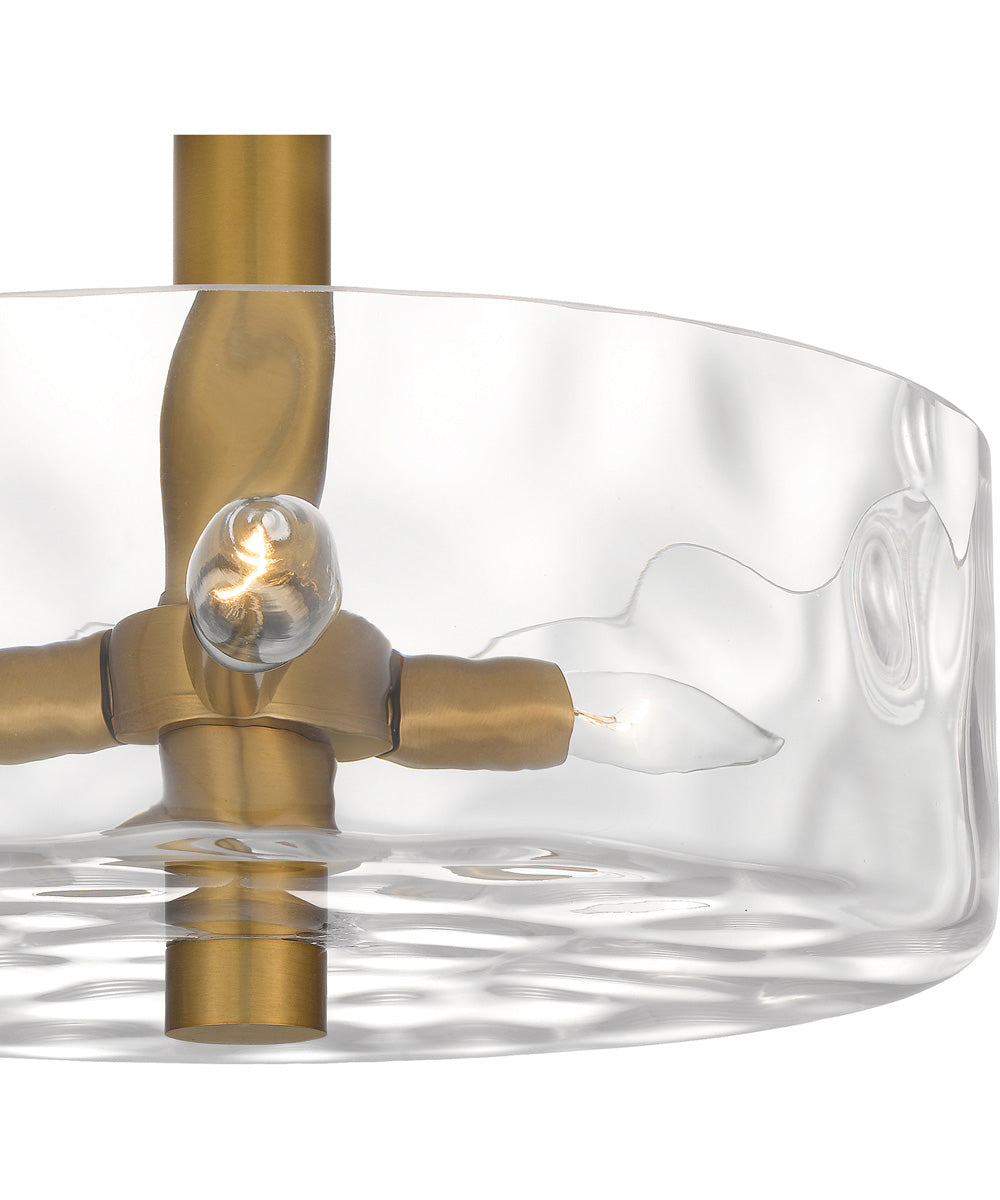 Quoizel Semi-Flush Mount Medium 3-light Semi Flush Mount Aged Brass