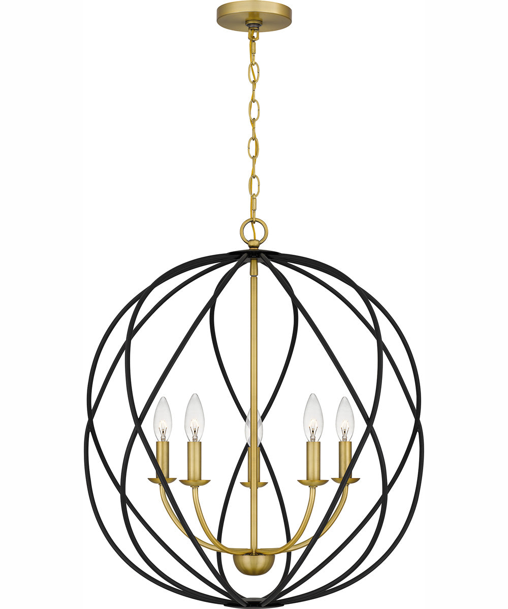 Bryn 5-light Pendant Aged Brass