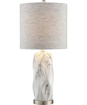 Coliseo 1-Light Table Lamp Mixed White Ceramichrome/ Grey Fabric Shade