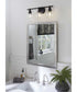 Ambrose 3-Light Farmhouse Clear Glass Bath Vanity Light Matte Black