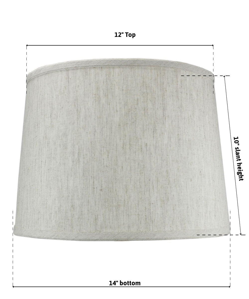 14"W x 10"H SLIP UNO FITTER Textured Oatmeal Drum Shade