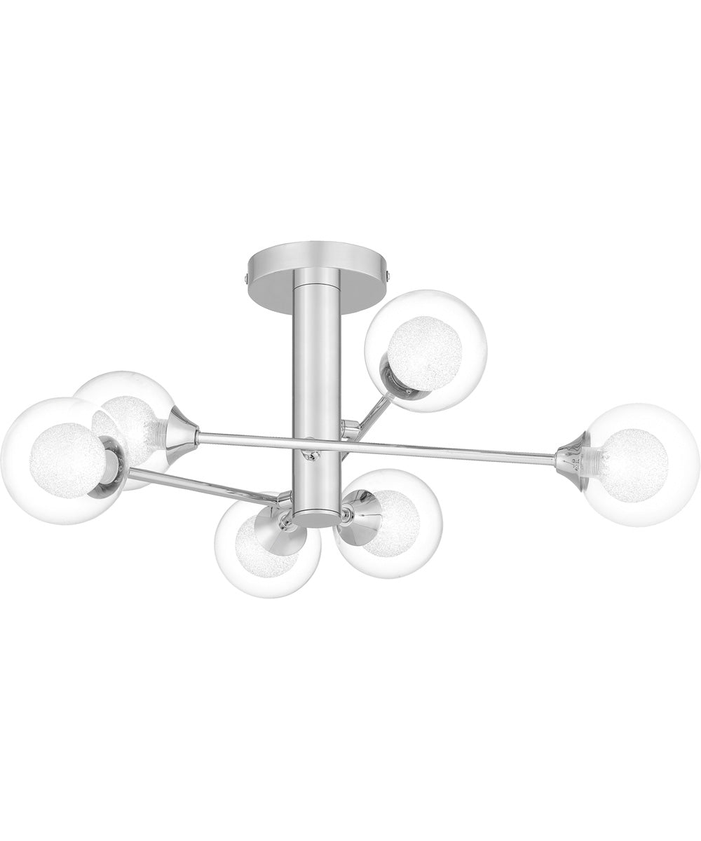 Spellbound 6-light Semi Flush Mount Polished Chrome