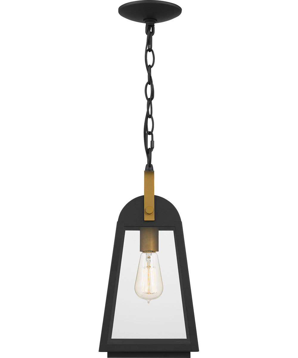 O'Leary Large 1-light Outdoor Pendant Light  Coastal Armour Steel Earth Black