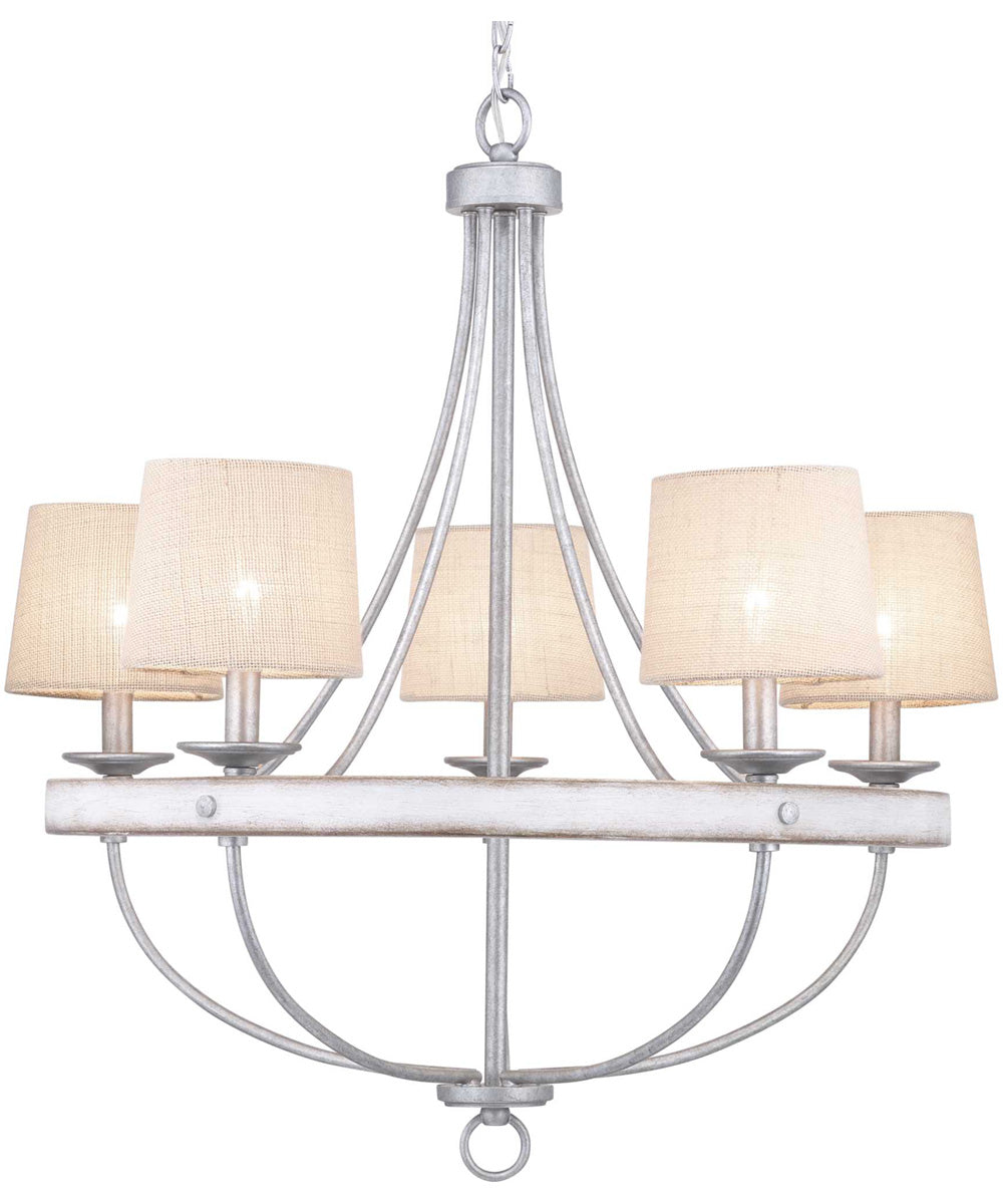 Gulliver 5-Light Coastal Chandelier Light Galvanized Finish