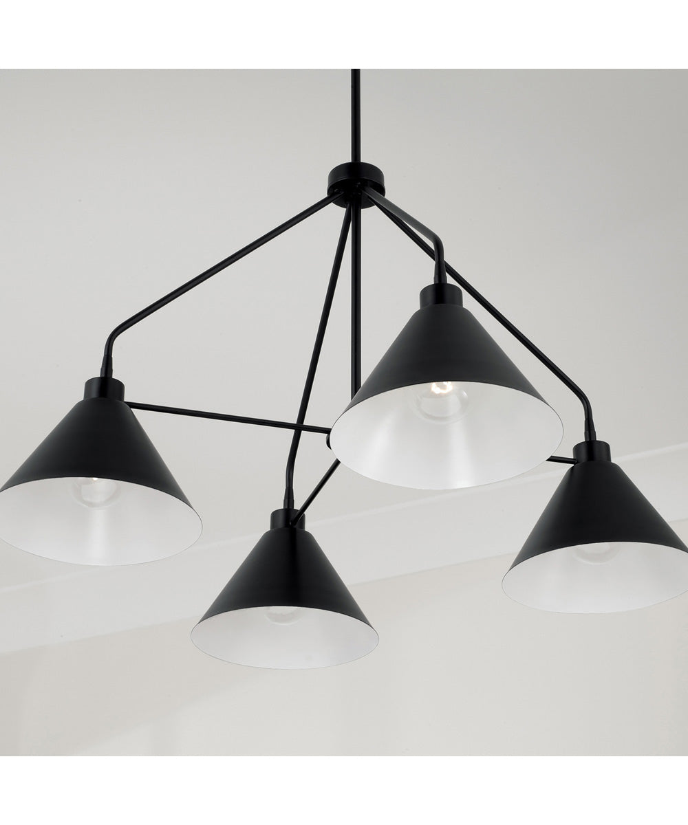 Alden 4-Light Chandelier Matte Black