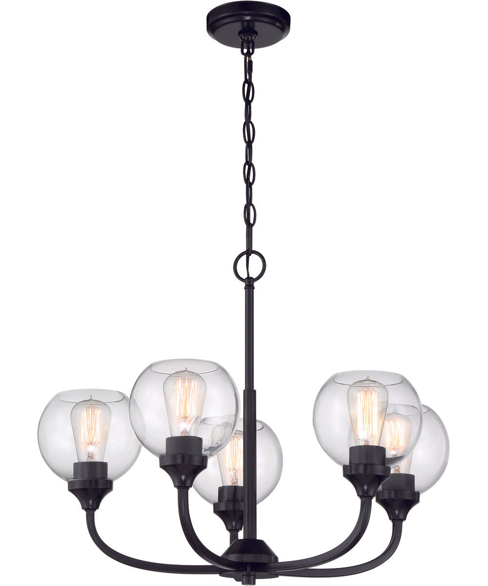 Glenda 5-Light Chandelier Flat Black