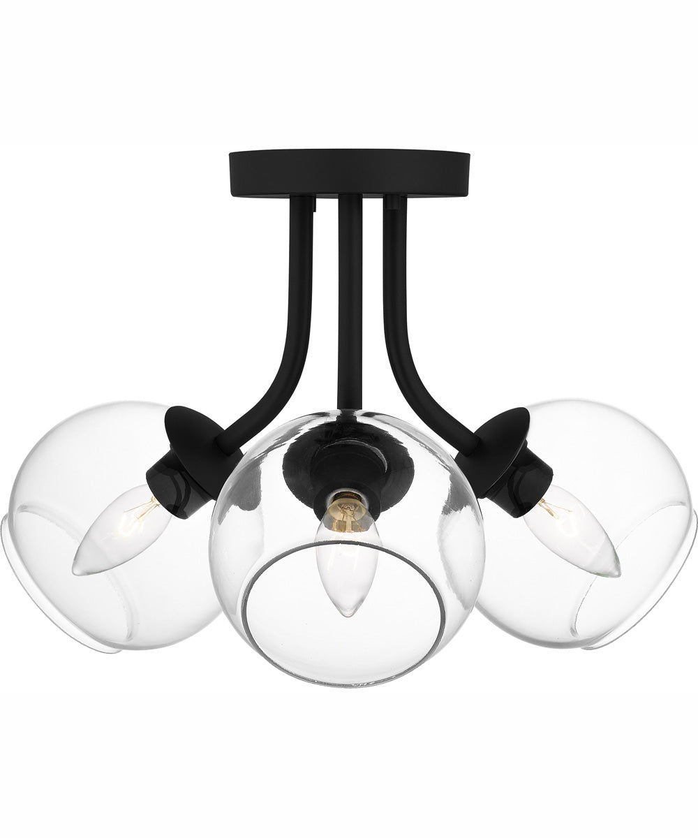 Quoizel Semi-Flush Mount Medium 3-light Semi Flush Mount Matte Black