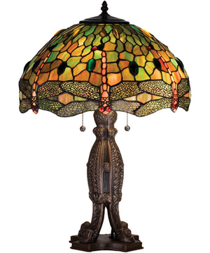 24.5"H Tiffany Hanginghead Dragonfly Table Lamp