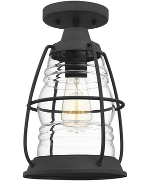 Admiral 1-light Semi Flush Mount Mottled Black