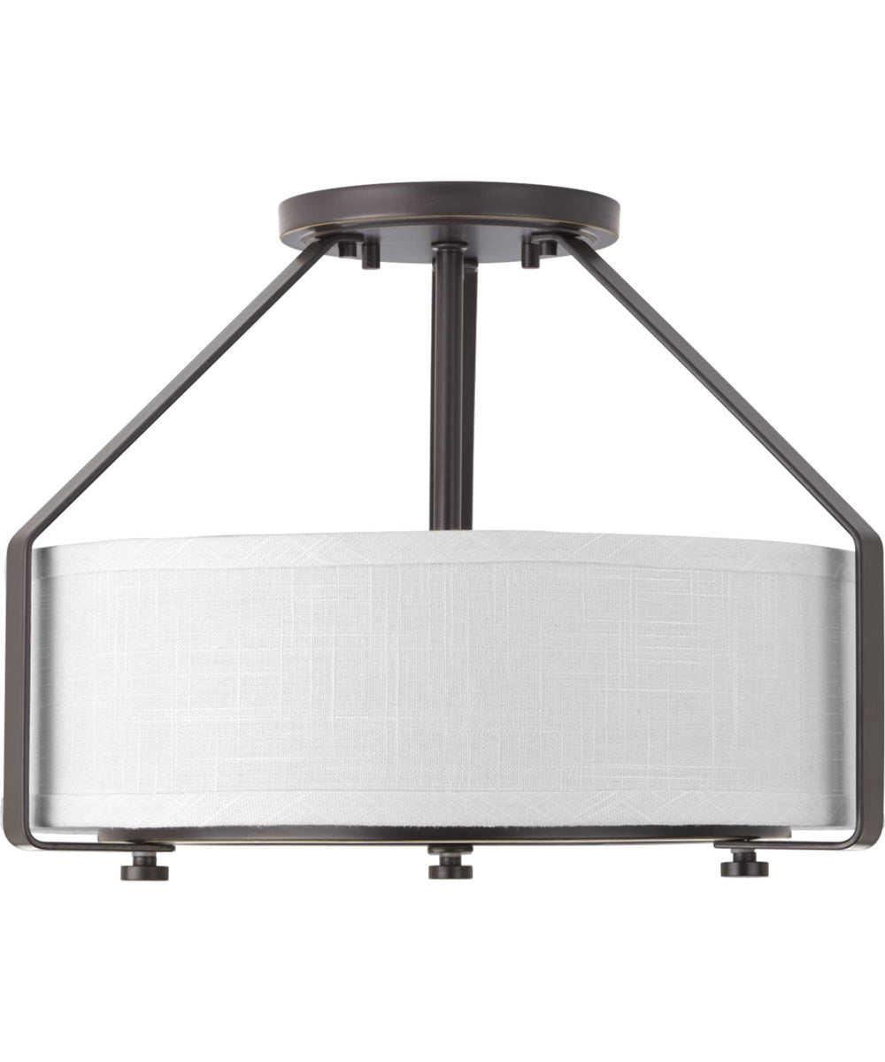 Ratio 3-Light 16" Semi-Flush Mount Antique Bronze