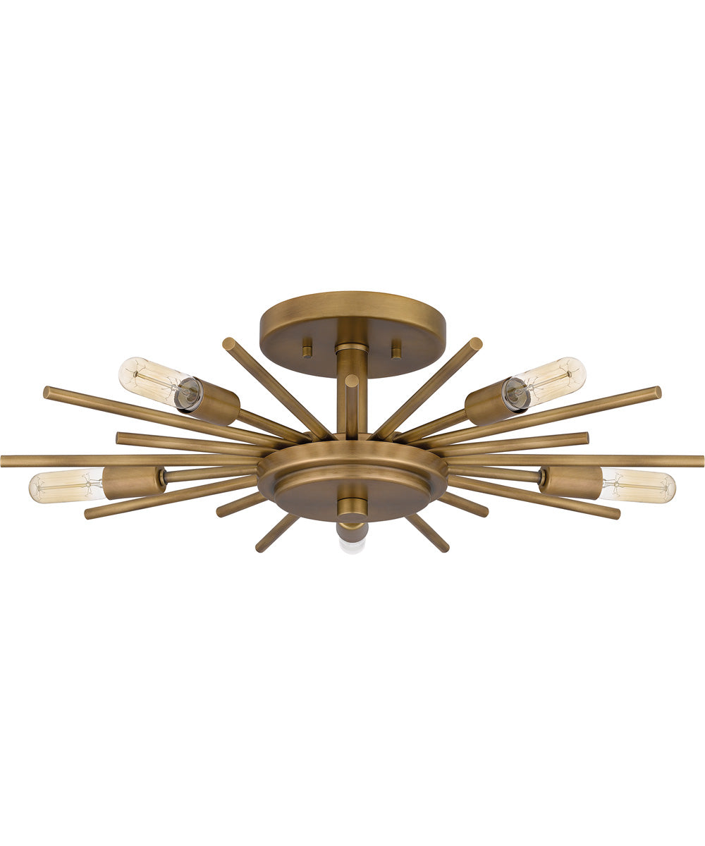 Quoizel Semi-Flush Mount Extra Large 5-light Semi Flush Mount Weathered Brass
