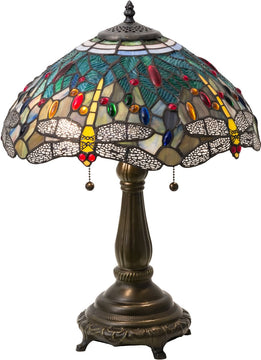 22"H Tiffany Hanginghead Dragonfly Table Lamp