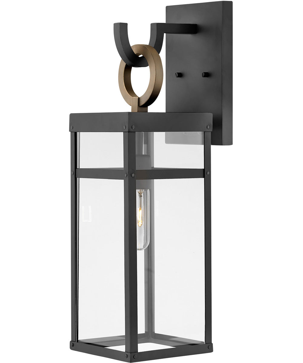Porter 1-Light Medium LED Outdoor Wall Mount Lantern in Black
