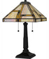 Tiffany Small 2-light Table Lamp Matte Black