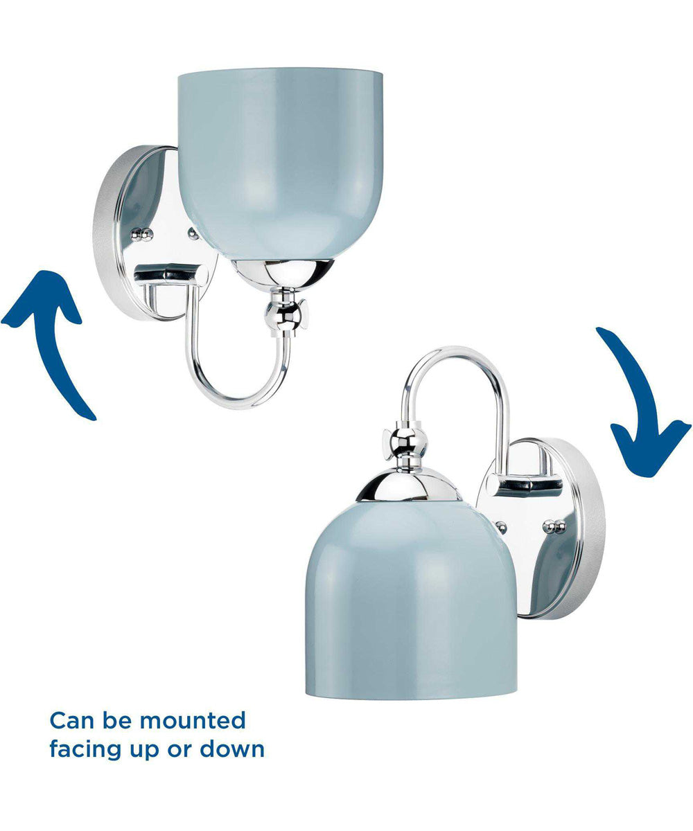 Dalton 1-Light Farmhouse Metal Shade Bath Vanity Light Polished Chrome