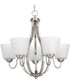 Arden 5-Light Etched Glass Farmhouse Chandelier Light Brushed Nickel