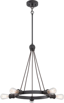 28"W Paxton 5-Light Chandelier Aged Bronze