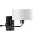 Carrick  1-Light Summer Linen Shade Transitional Wall Light Matte Black