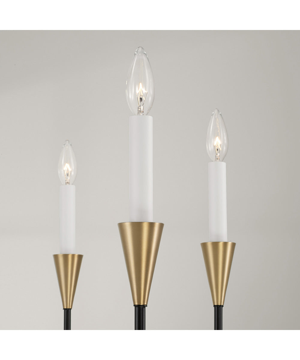 Avant 6-Light Chandelier Aged Brass and Black
