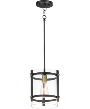 Capitol 1-Light Pendant Black / Antique Brass