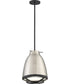 11"W Thrust 1-Light Pendant Brushed Nickel / White Accents