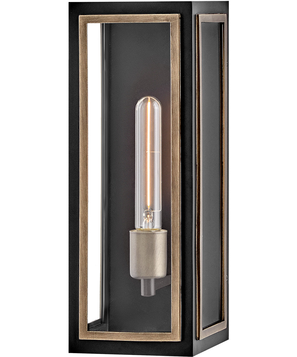 Shaw 1-Light Medium Wall Mount Lantern in Black