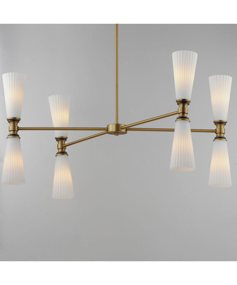 Krevat 8-Light Chandelier Black / Natural Aged Brass