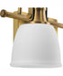 Preston 2-Light Coastal Bath Vanity Light Vintage Brass