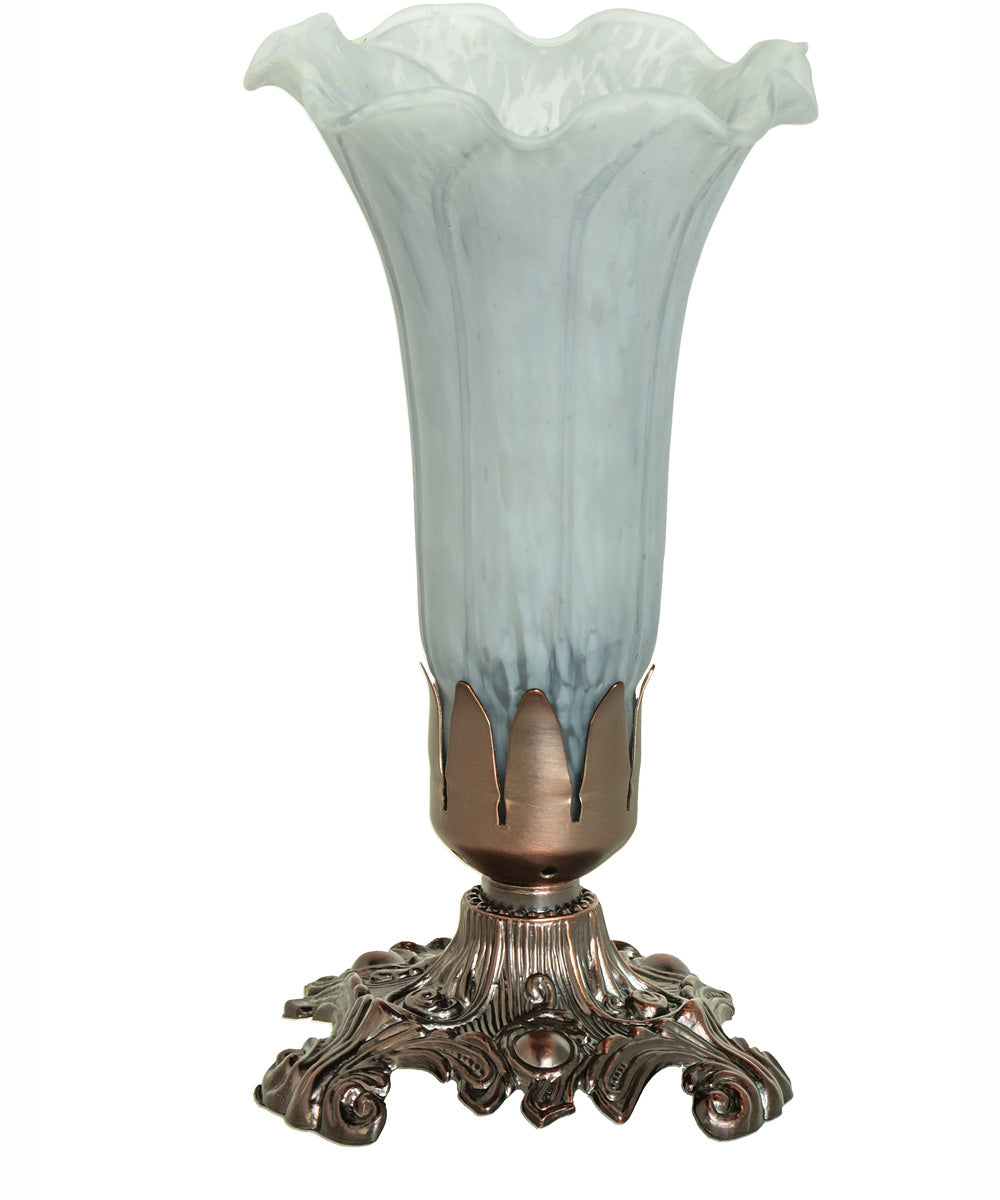 8" High Gray Tiffany Pond Lily Accent Lamp