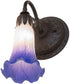 5.5" Wide Blue/White Tiffany Pond Lily Wall Sconce