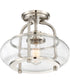 Trilogy Small 1-light Semi Flush Mount Brushed Nickel