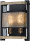 10"W Boundry 2-Light Wall Sconce Black / Barn Wood / Antique Brass